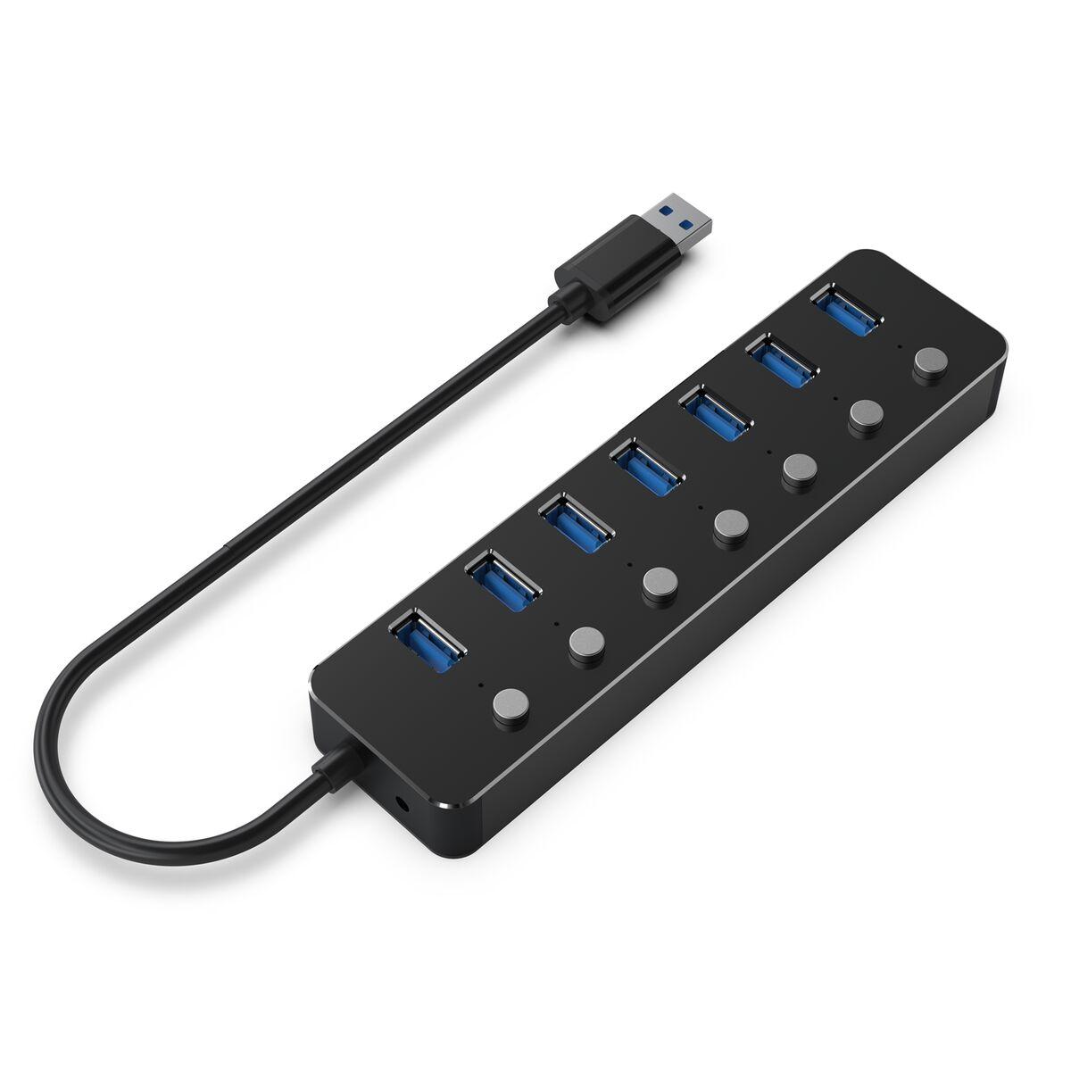 Hub USB GEMBIRD UHB-U3P7P-01 Negro