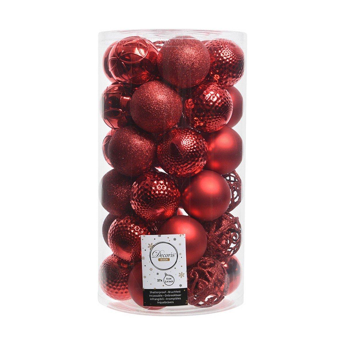 Bolas de Navidad Decoris Rojo 37 Piezas