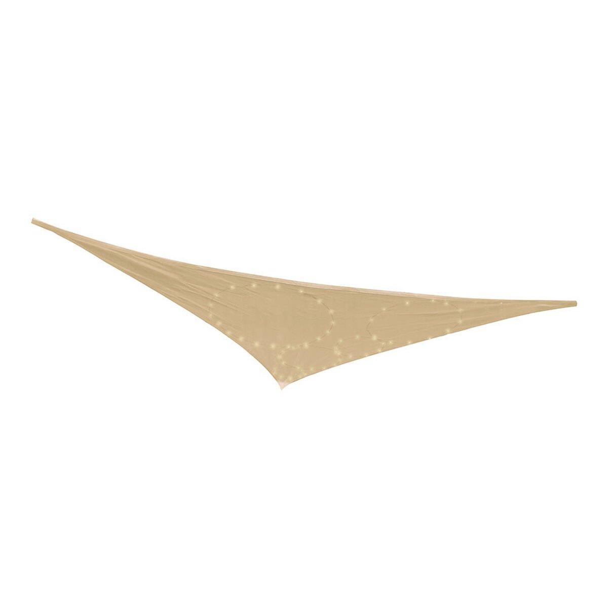 Vela de sombra Beige 3 x 3 x 3 m Luz LED Exterior Solar Toldo