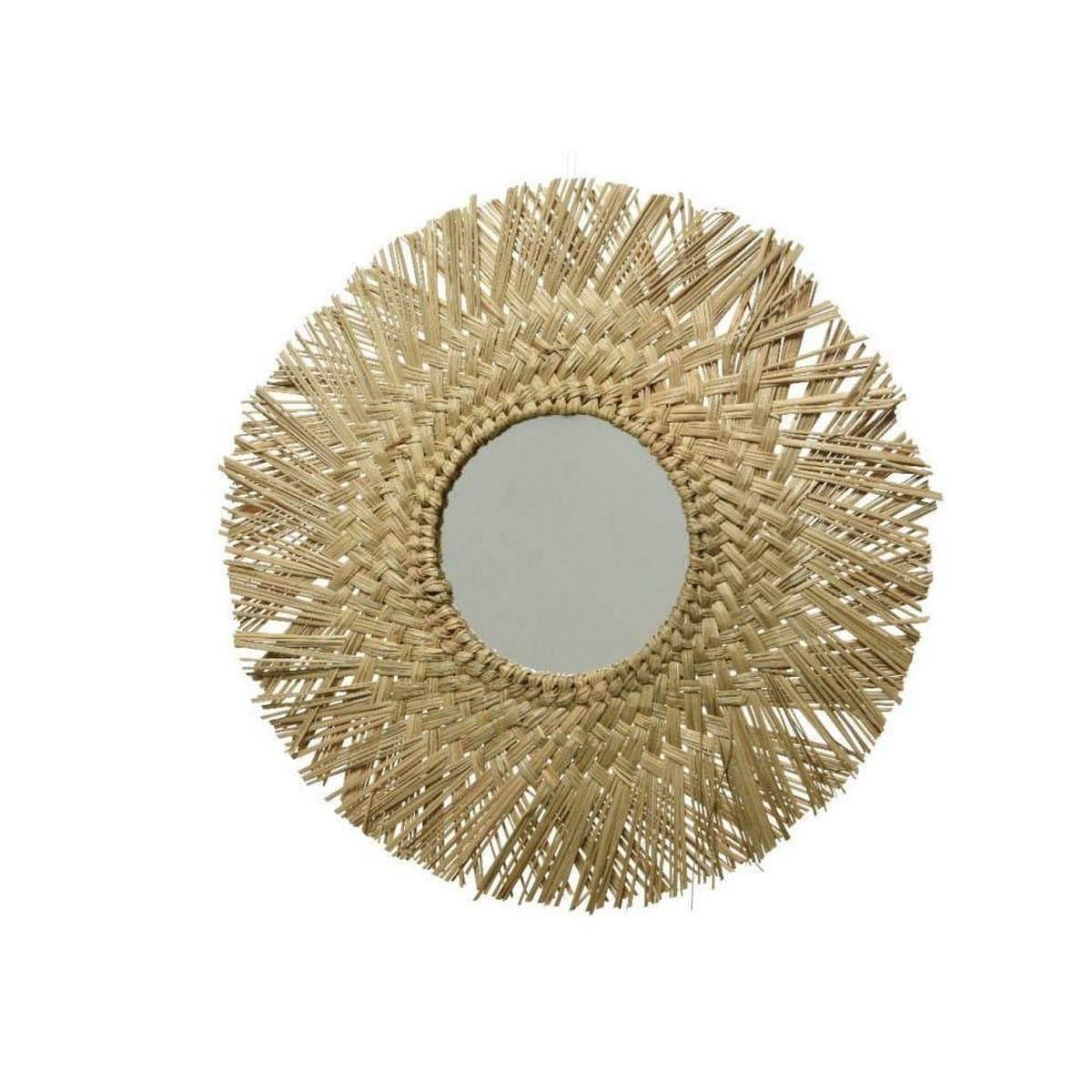 Espejo de pared Decoris Redondo Natural Juncos (Ø 50 cm)