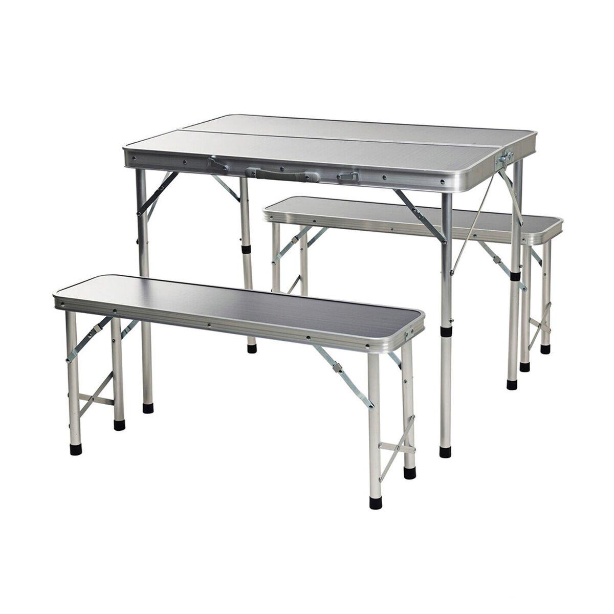 Conjunto de Mesa con 2 Sillas Redcliffs 90 x 60 x 70 cm Gris (3 Piezas)