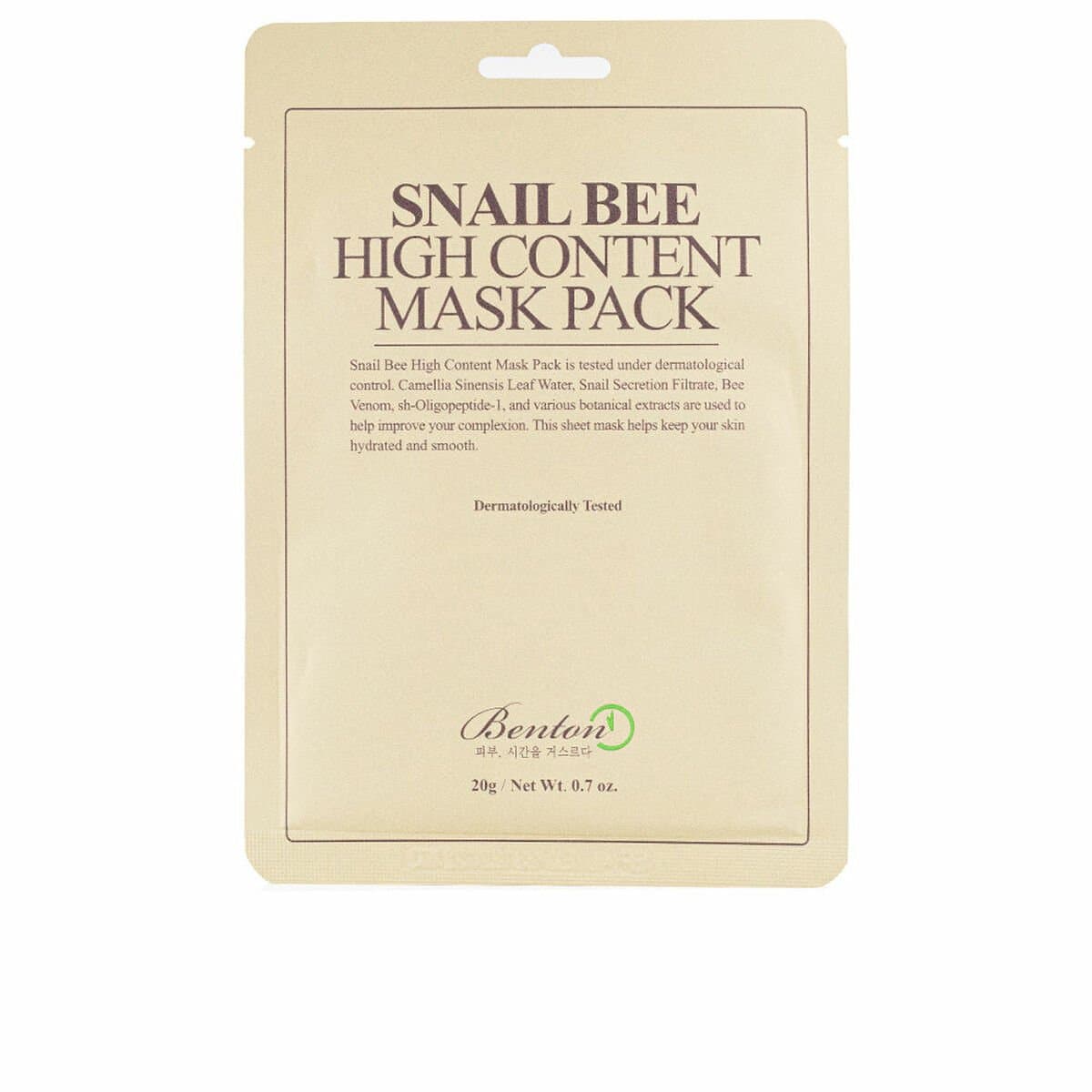 Mascarilla Facial Benton Snail Bee High Content 20 ml
