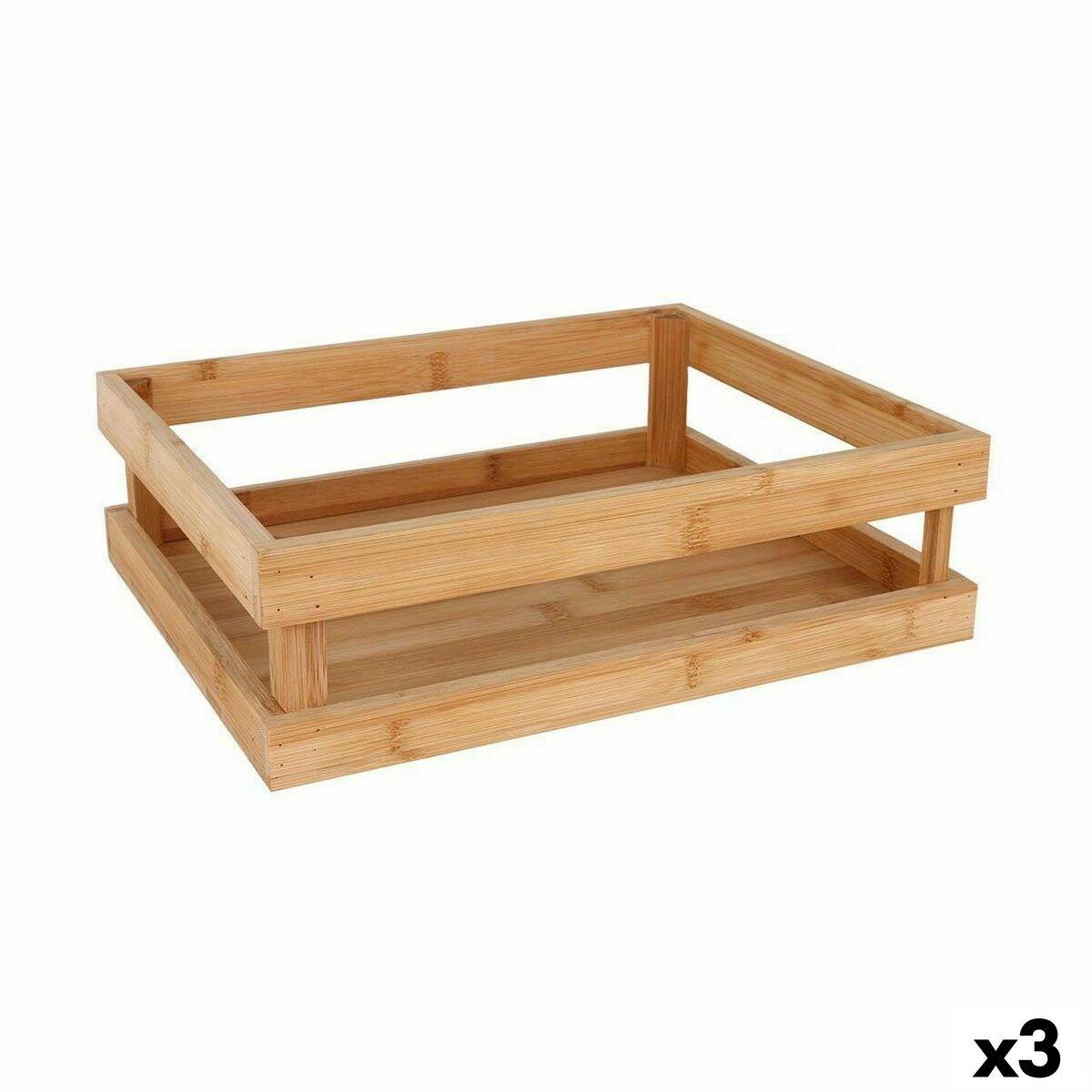 Bandeja de Aperitivos Bambú 32,5 x 26,5 x 10 cm (3 Unidades)