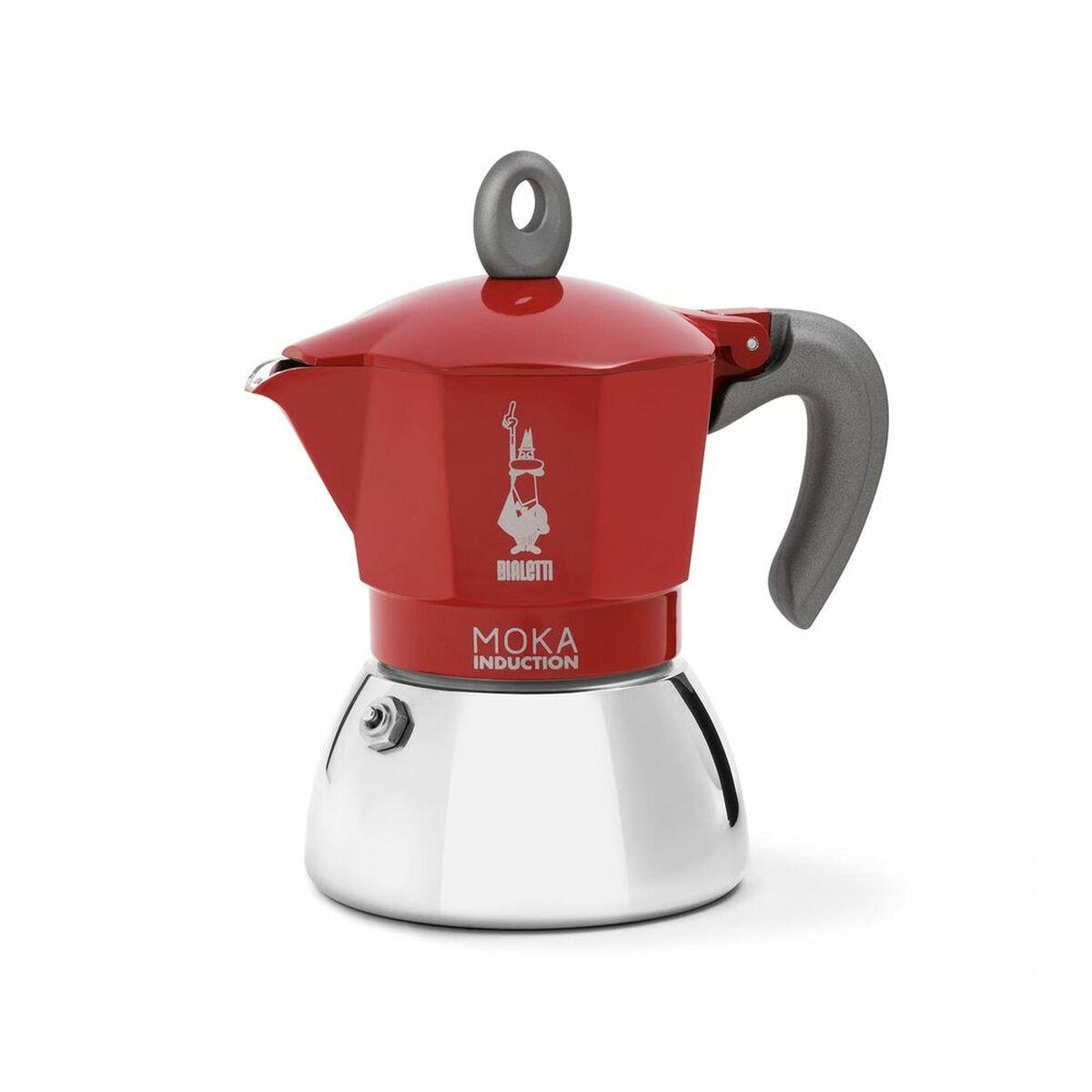 Cafetera Bialetti Moka Cafetera Italiana Negro Rojo Acero Inoxidable Aluminio 90 ml 100 ml 2 Tazas 1 Pieza
