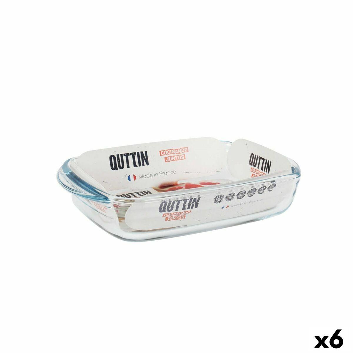 Fuente para Horno Quttin Vidrio Rectangular 950 ml 22,8 x 14,9 x 4,5 cm (6 Unidades)
