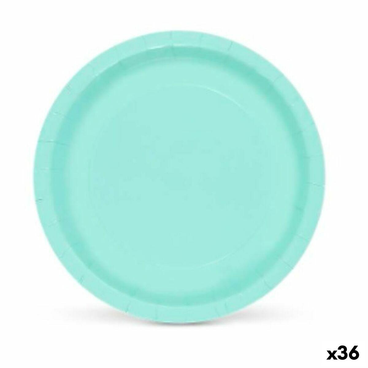 Set de Platos Algon Aguamarina Desechables Cartón 20 x 20 x 1,5 cm (36 Unidades)