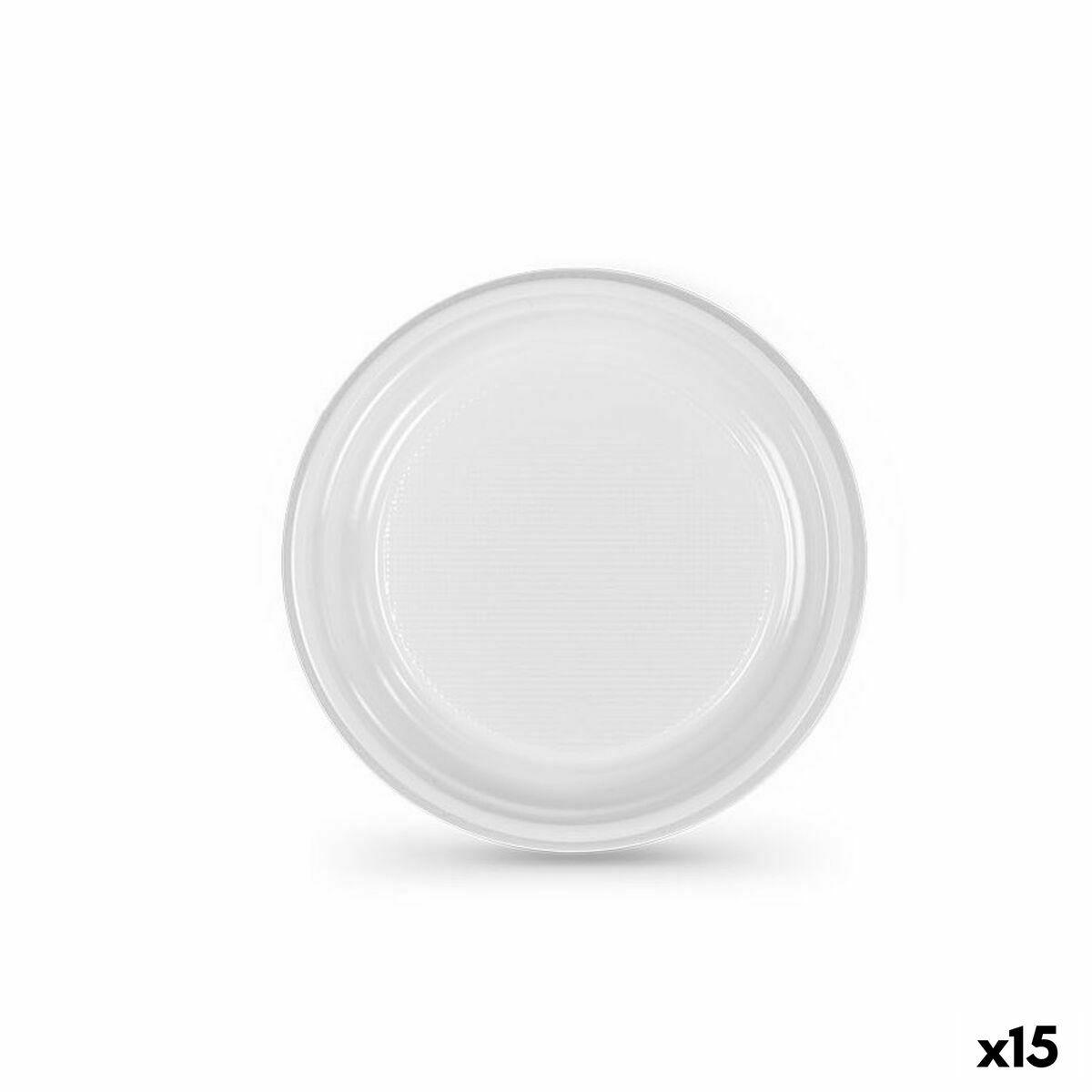Set de platos reutilizables Algon Blanco Plástico 17 x 17 x 1,5 cm (36 Unidades)