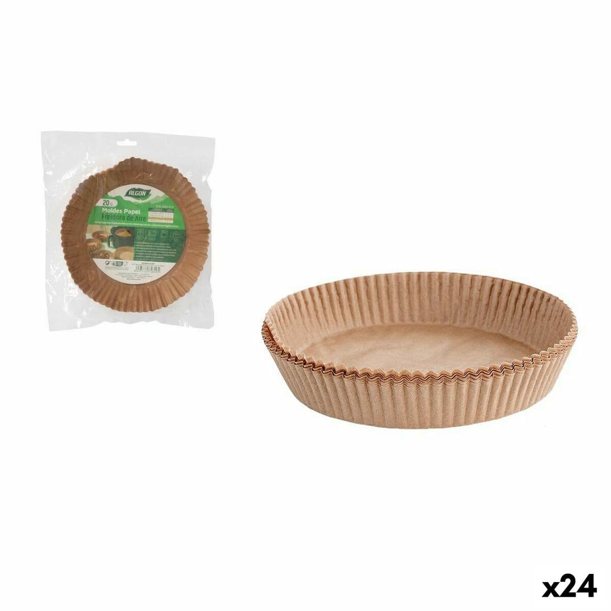 Papel para freidora de aire Algon 20 cm Freidora sin Aceite (24 Unidades)
