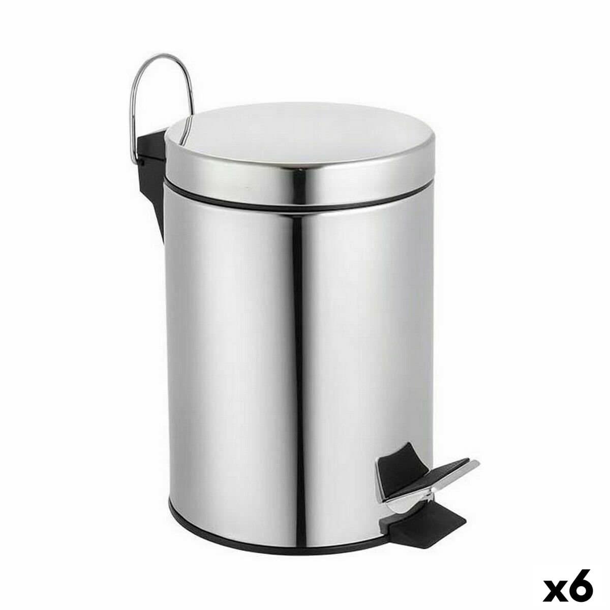 Cubo de Basura con Pedal Confortime Plateado 3 L (6 Unidades)