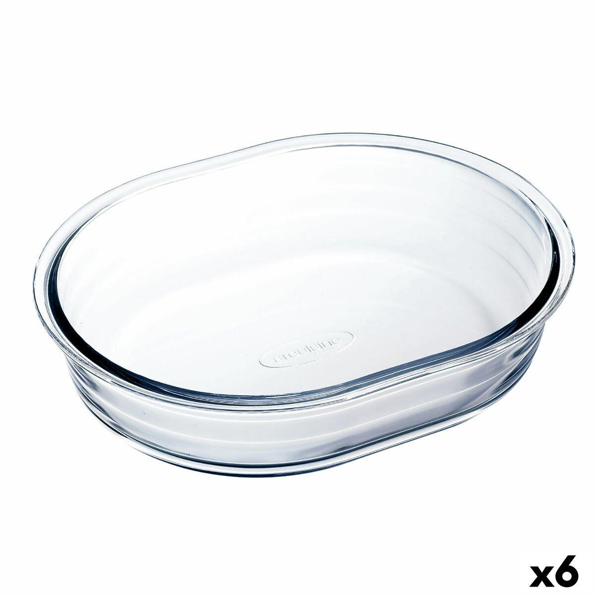 Molde para Tartas Ô Cuisine Ocuisine Vidrio Transparente Vidrio Ovalado 25 x 20 x 6 cm 6 Unidades