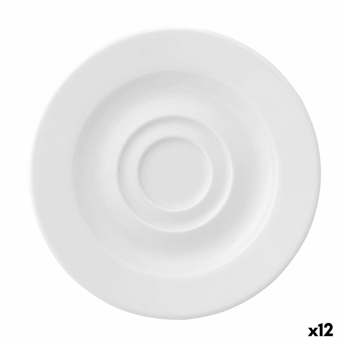 Plato Ariane Prime Espresso Cerámica Blanco 13 cm (12 Unidades)