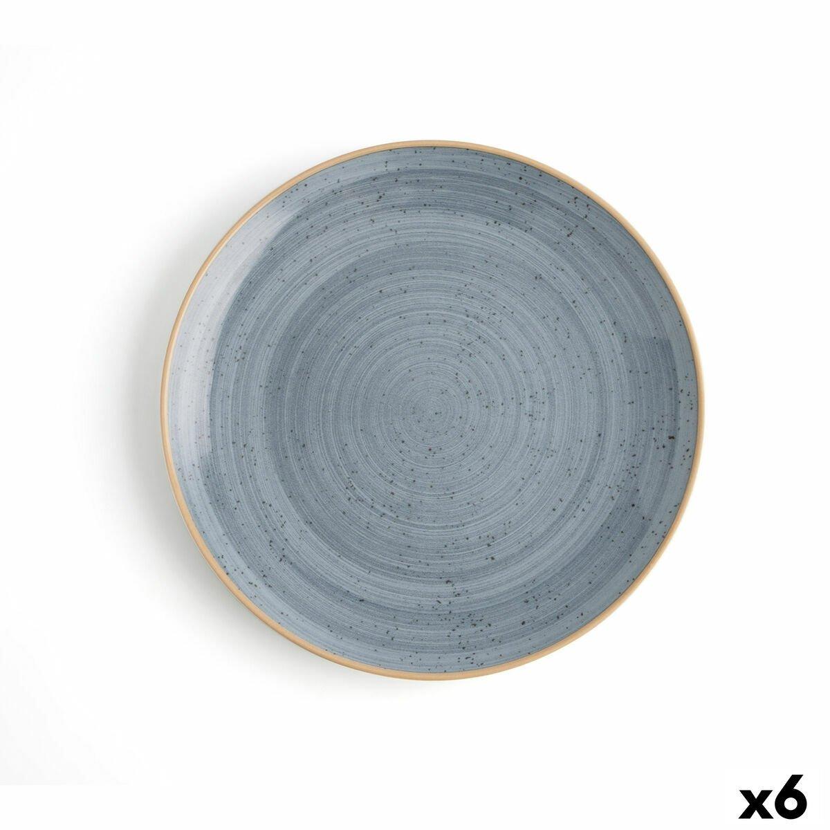 Plato Llano Ariane Terra Cerámica Azul (24 cm) (6 Unidades)