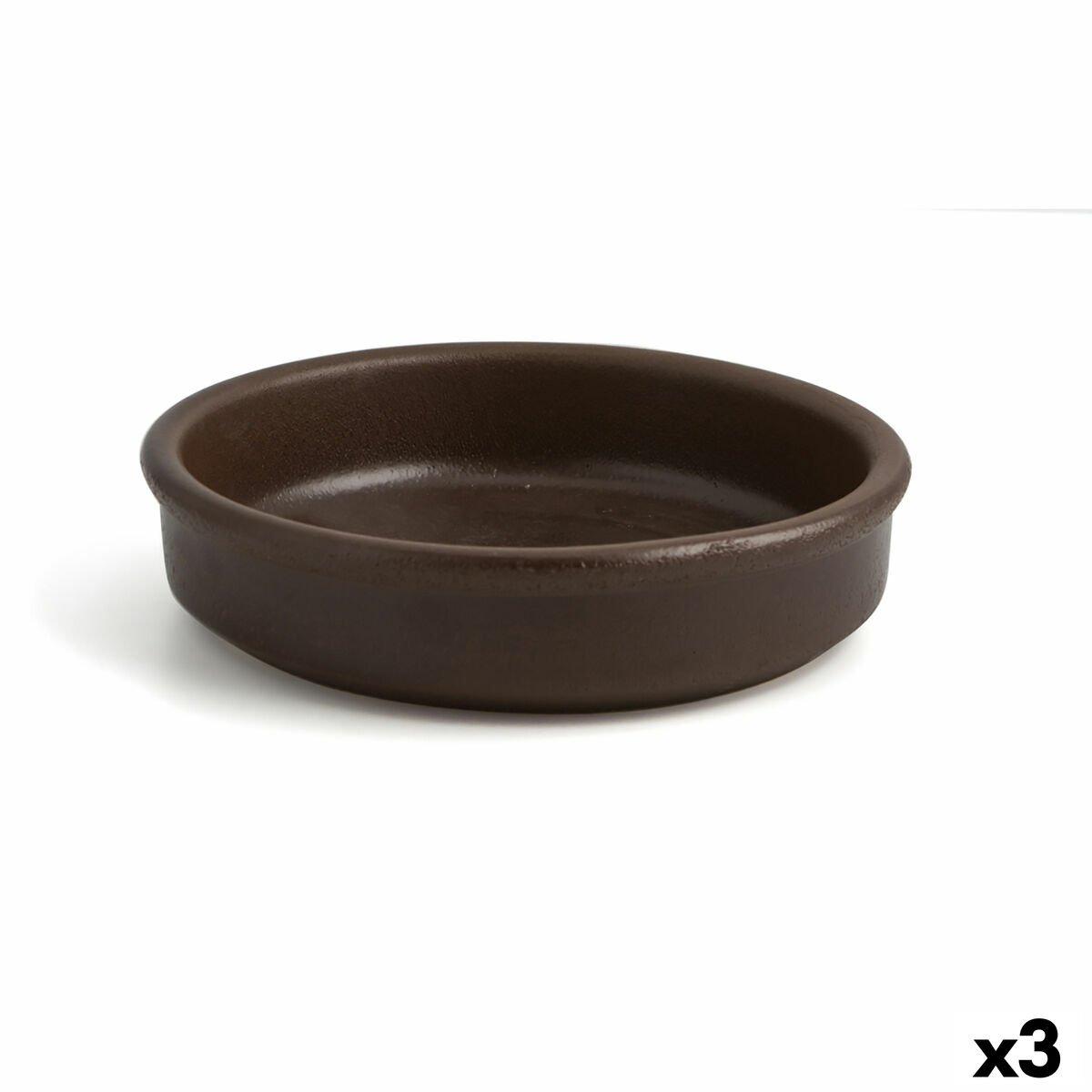 Cazuela Anaflor Barro Anaflor Marrón Barro cocido Ø 21 cm (3 Unidades)