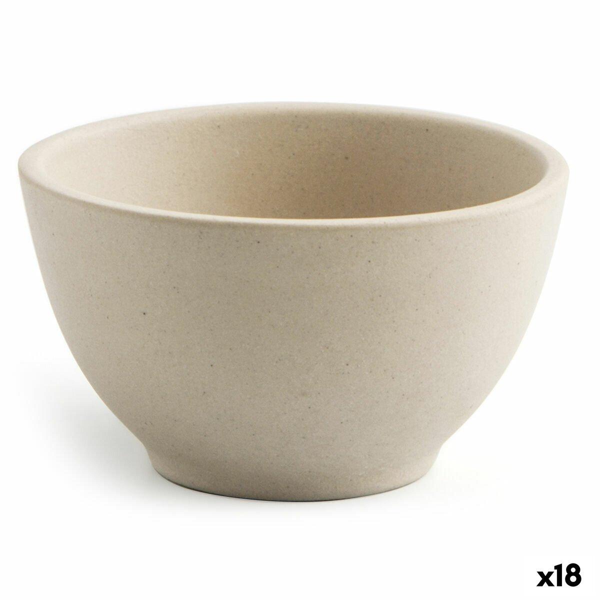 Bol para Aperitivos Quid Mineral Gres Beige Cerámica 9 x 5 cm (18 Unidades)