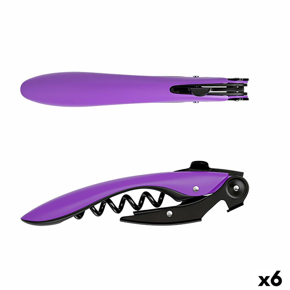 Sacacorchos Koala High Tech Metal 11,5 x 1,8 x 2,9 cm Violeta (6 Unidades)