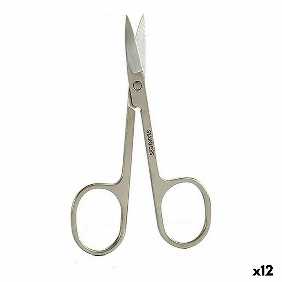Tijeras para Uñas Berilo Plateado Acero 8,5 x 0,7 x 4 cm 0,7 x 14 x 8 cm (12 Unidades)