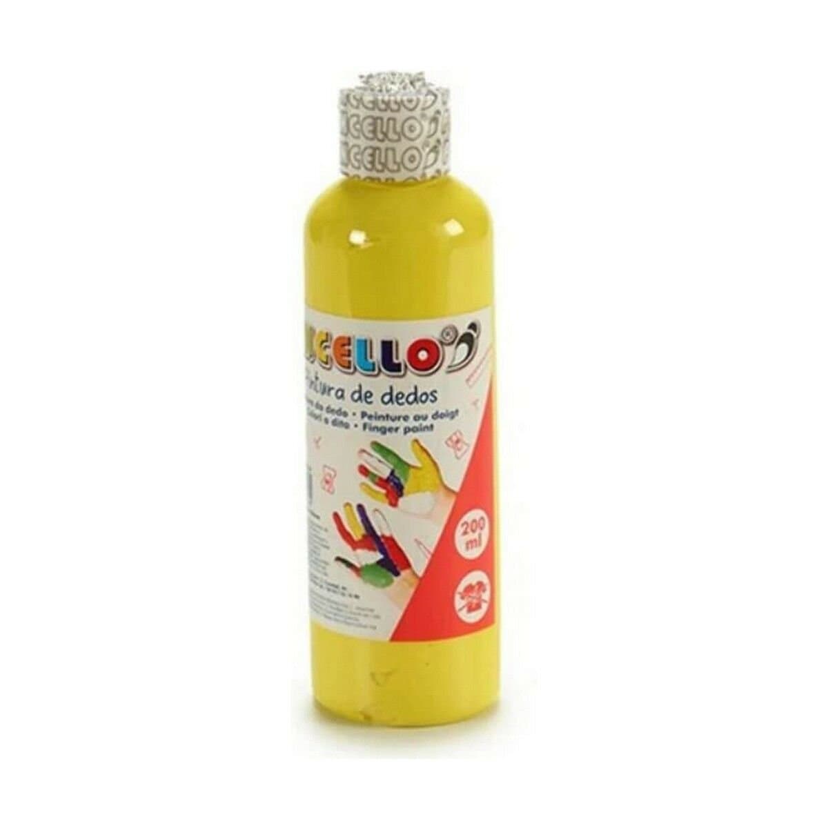 Pintura de Dedos Pincello Amarillo 200 ml (12 Unidades)