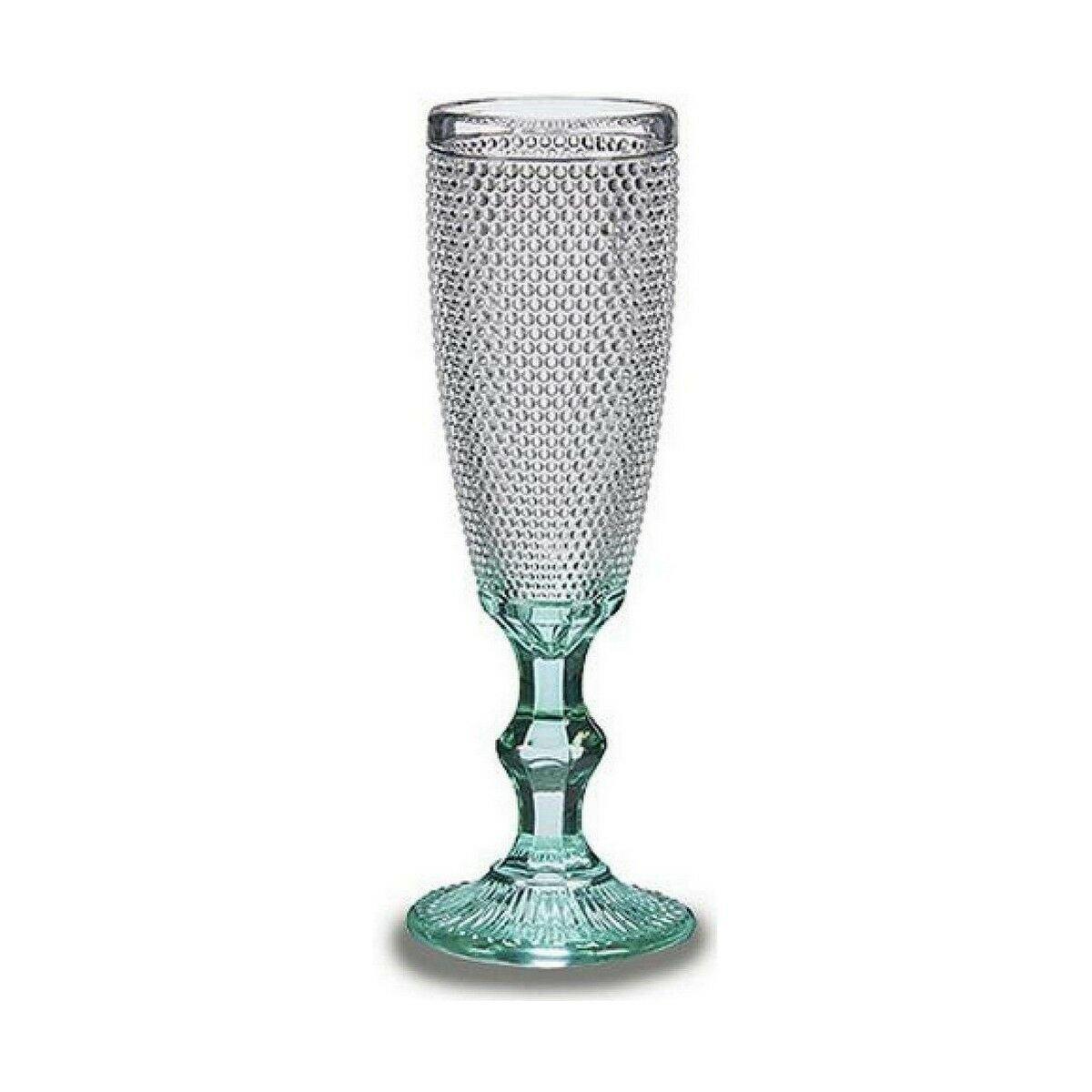 Copa de champán Vivalto Transparente Turquesa Vidrio 185 ml Puntos (6 Unidades)