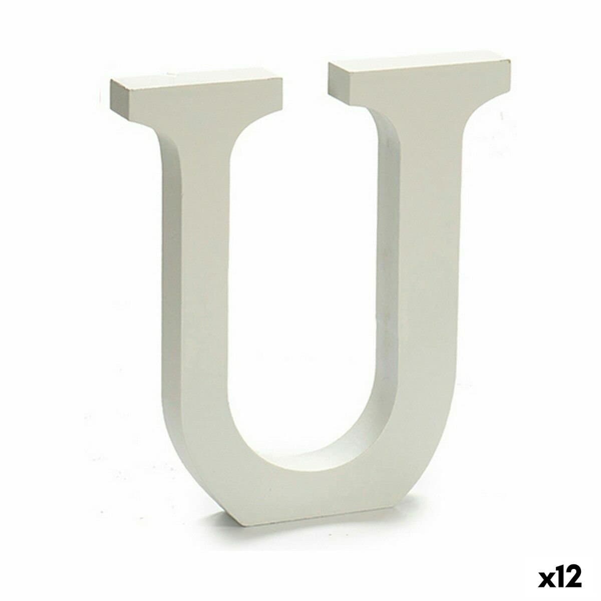 Letra Pincello U Blanco 1,8 x 21 x 17 cm (12 Unidades)