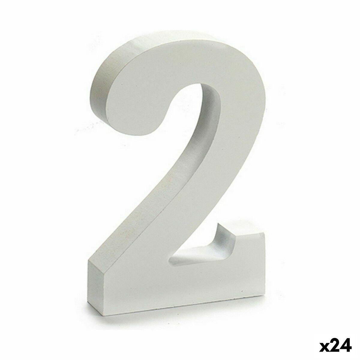 Número Pincello 2 Blanco 2 x 16 x 14,5 cm (24 Unidades)