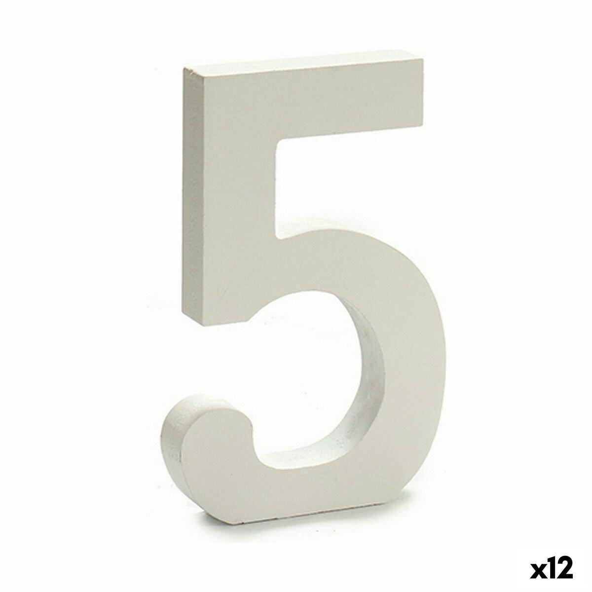 Número Pincello 5 Blanco 1,8 x 21 x 17 cm (12 Unidades)