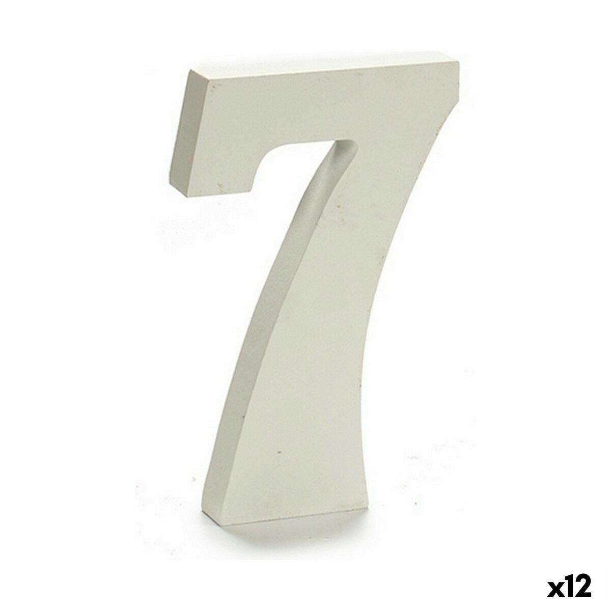 Número Pincello 7 Blanco 1,8 x 21 x 17 cm (12 Unidades)