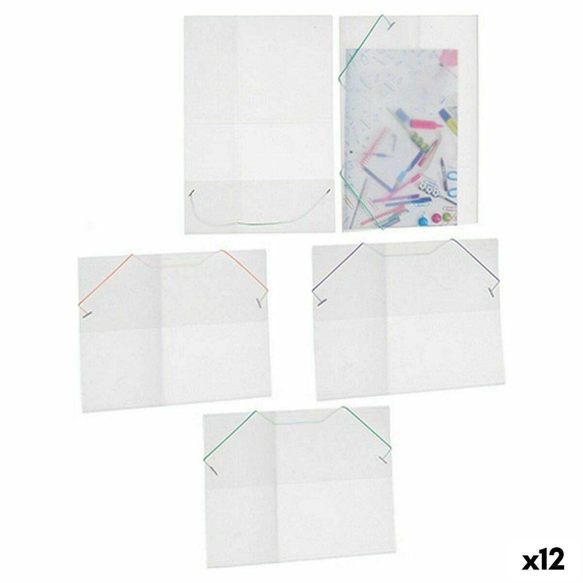 Carpeta Portafolios Pincello Verde Morado Rosa Transparente (12 Unidades)