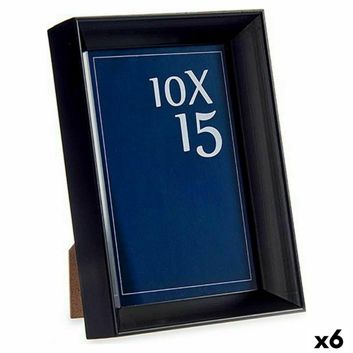 Marco de Fotos Gift Decor Negro Vidrio Plástico (6 Unidades)