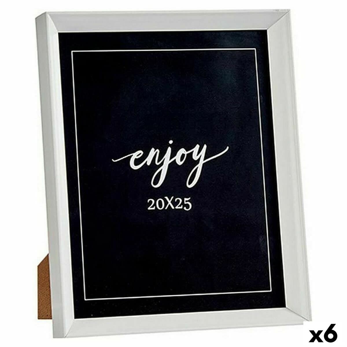 Marco de Fotos Gift Decor Blanco Vidrio Plástico (6 Unidades)