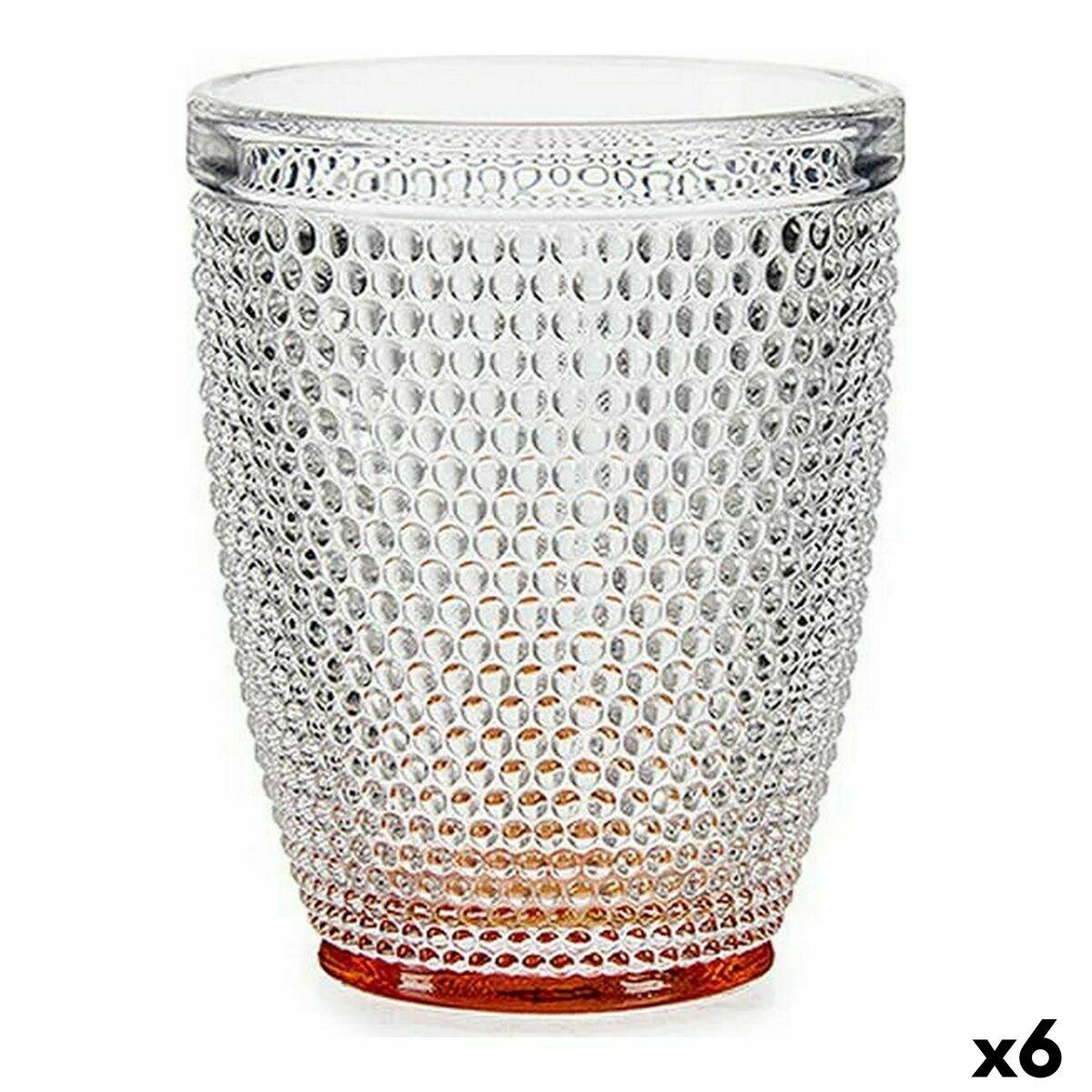 Vaso Vivalto Transparente Ambar Vidrio Puntos 300 ml (6 Unidades)