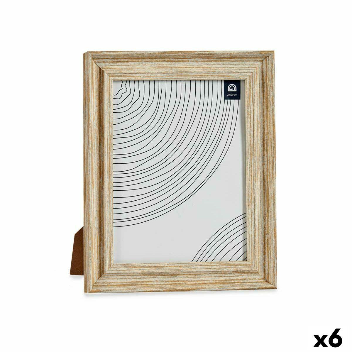 Marco de Fotos Gift Decor Marrón Dorado Madera Cristal Plástico (6 Unidades)