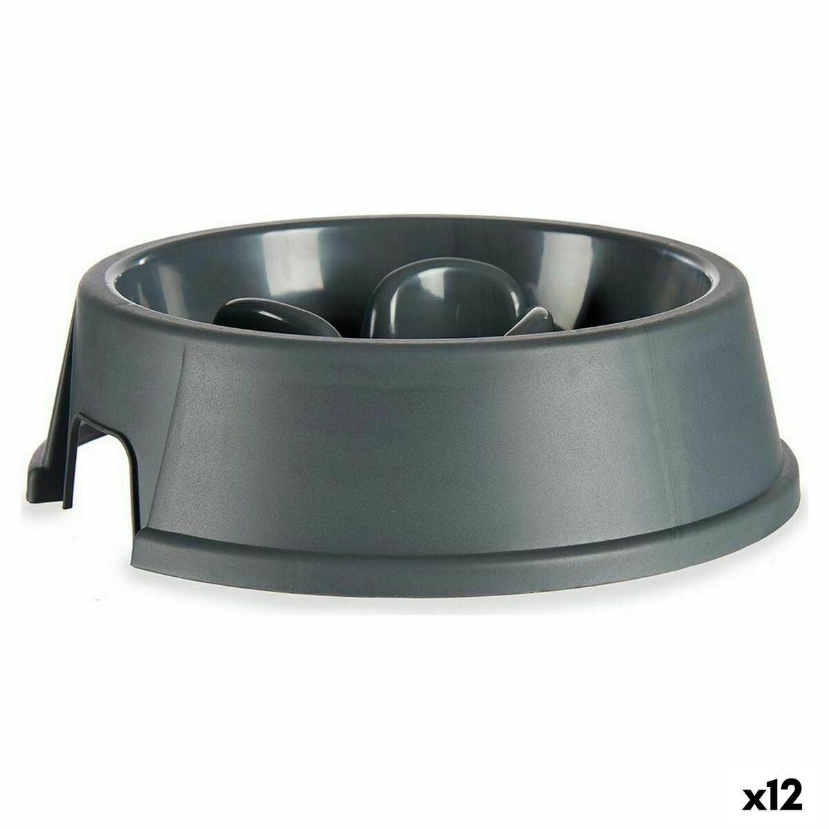 Comedero de Alimentación Lenta para Mascotas Mascow Antracita Plástico 27 x 7,5 x 27 cm (12 Unidades)
