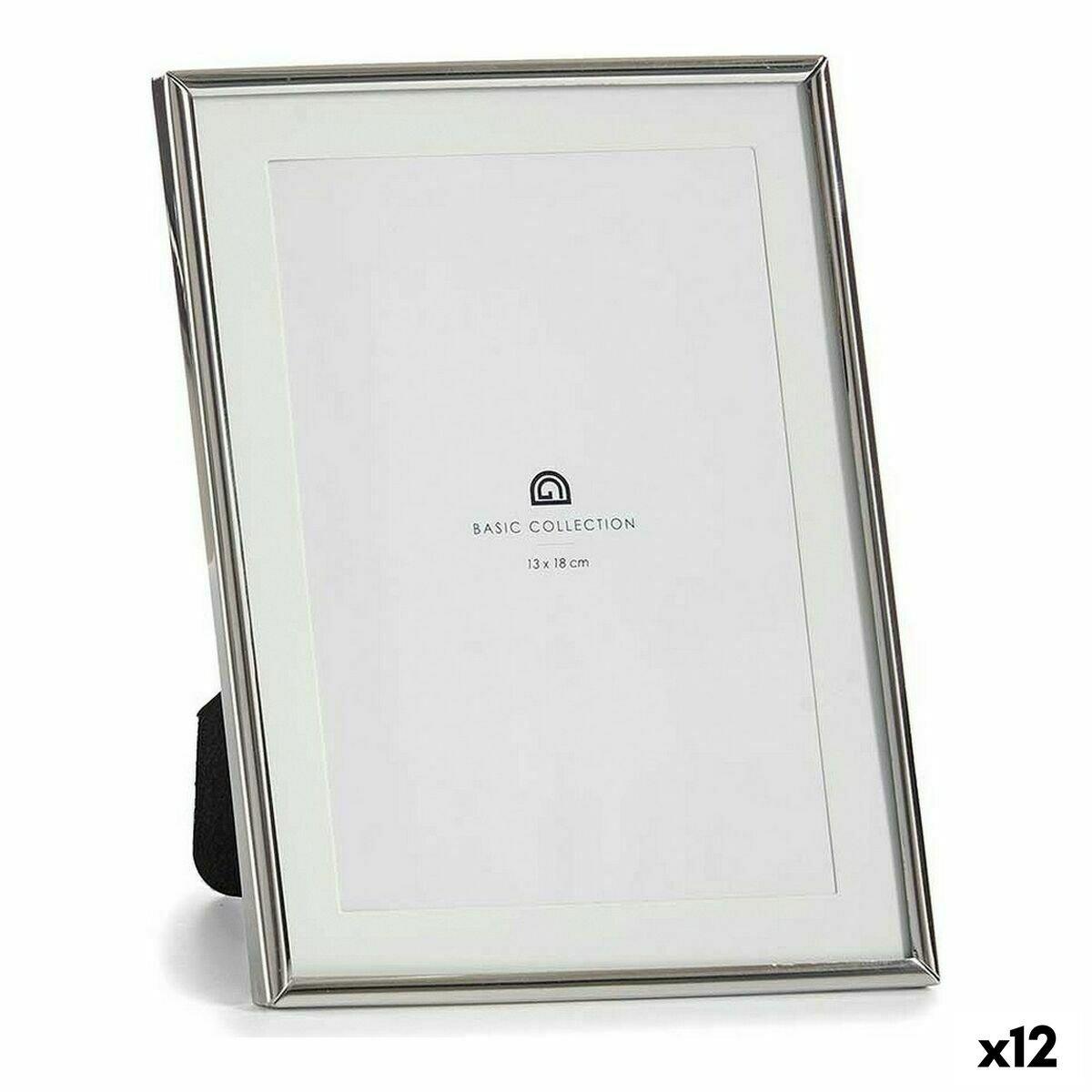 Marco de Fotos Gift Decor Plateado Cristal Acero (12 Unidades)