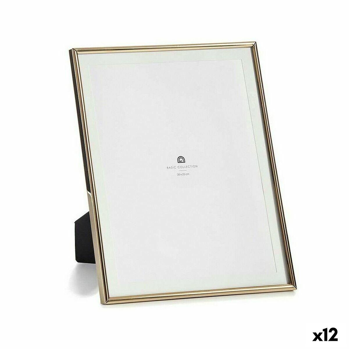 Marco de Fotos Gift Decor Dorado Cristal Acero (12 Unidades)