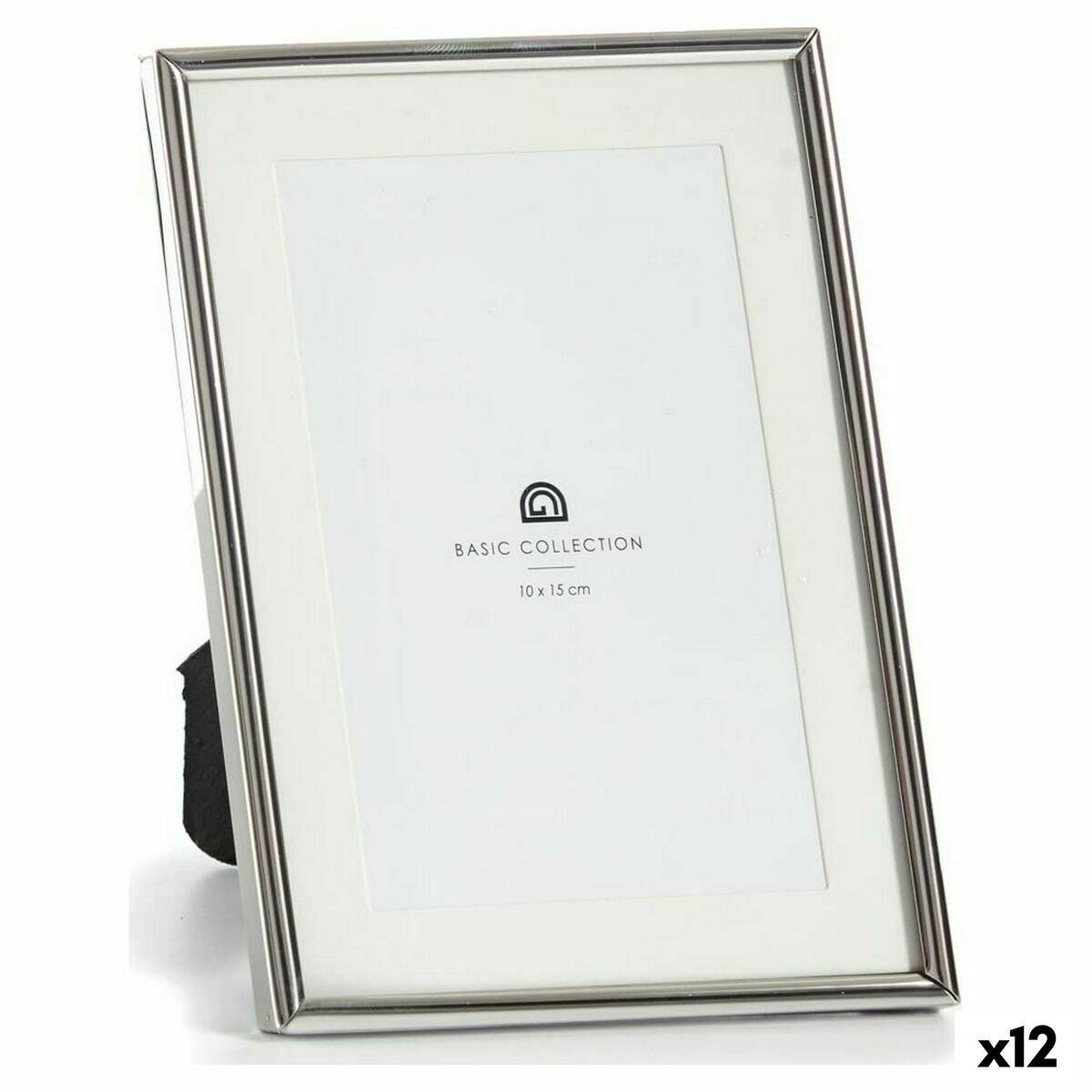 Marco de Fotos Gift Decor Plateado Cristal Acero (12 Unidades)