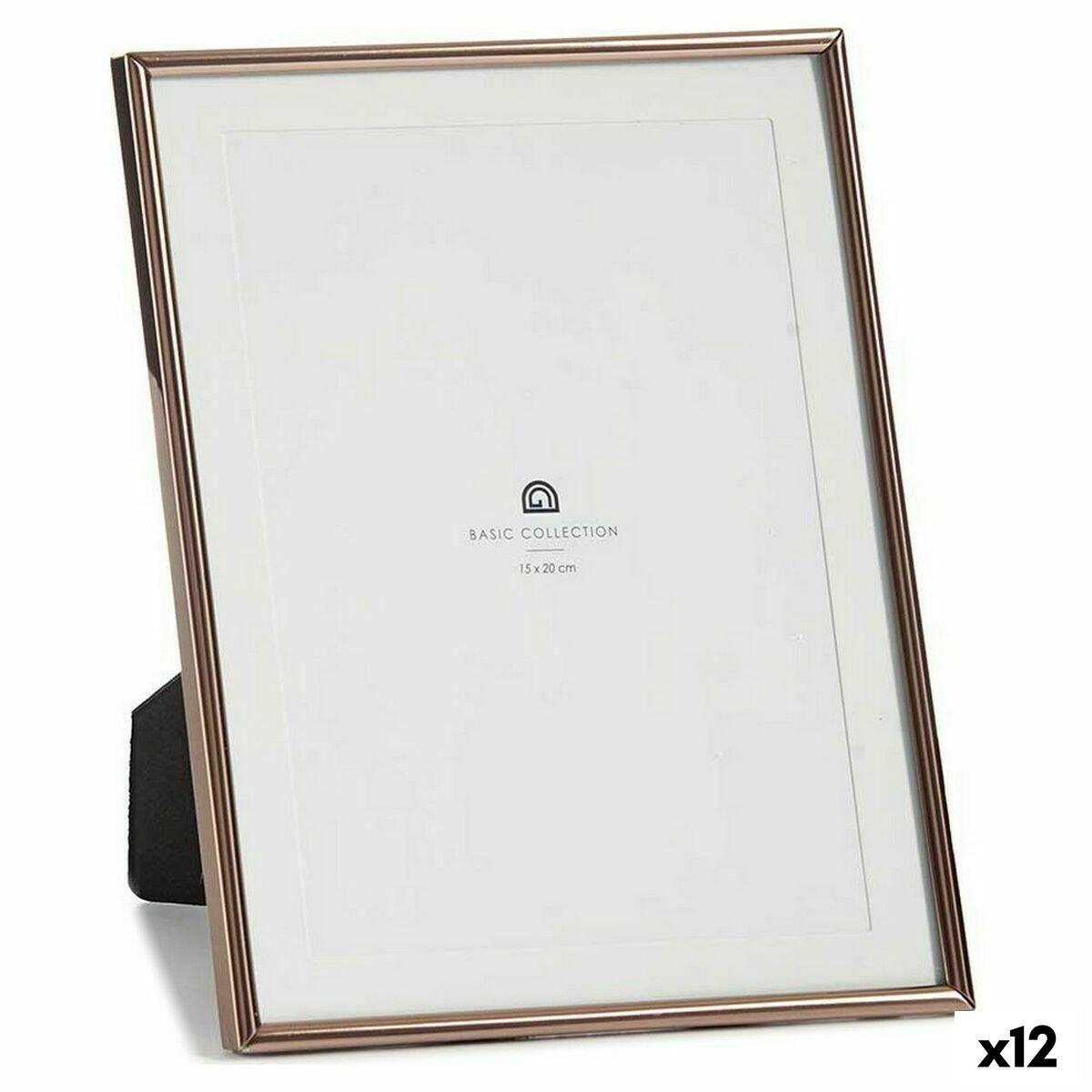 Marco de Fotos Gift Decor Cobre Cristal Acero (12 Unidades)