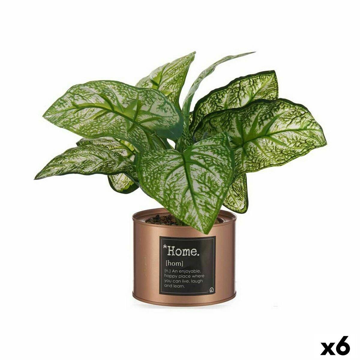 Planta Decorativa Ibergarden Home Metal Plástico Lata 26 x 26 x 26 cm Cobre (6 Unidades)