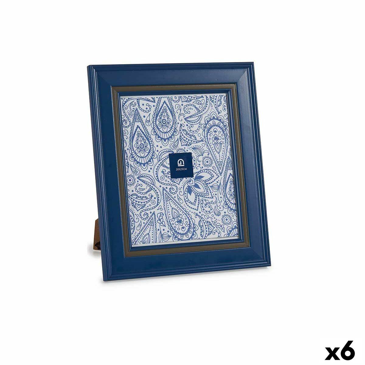 Marco de Fotos Gift Decor Azul Cristal Plástico (6 Unidades)