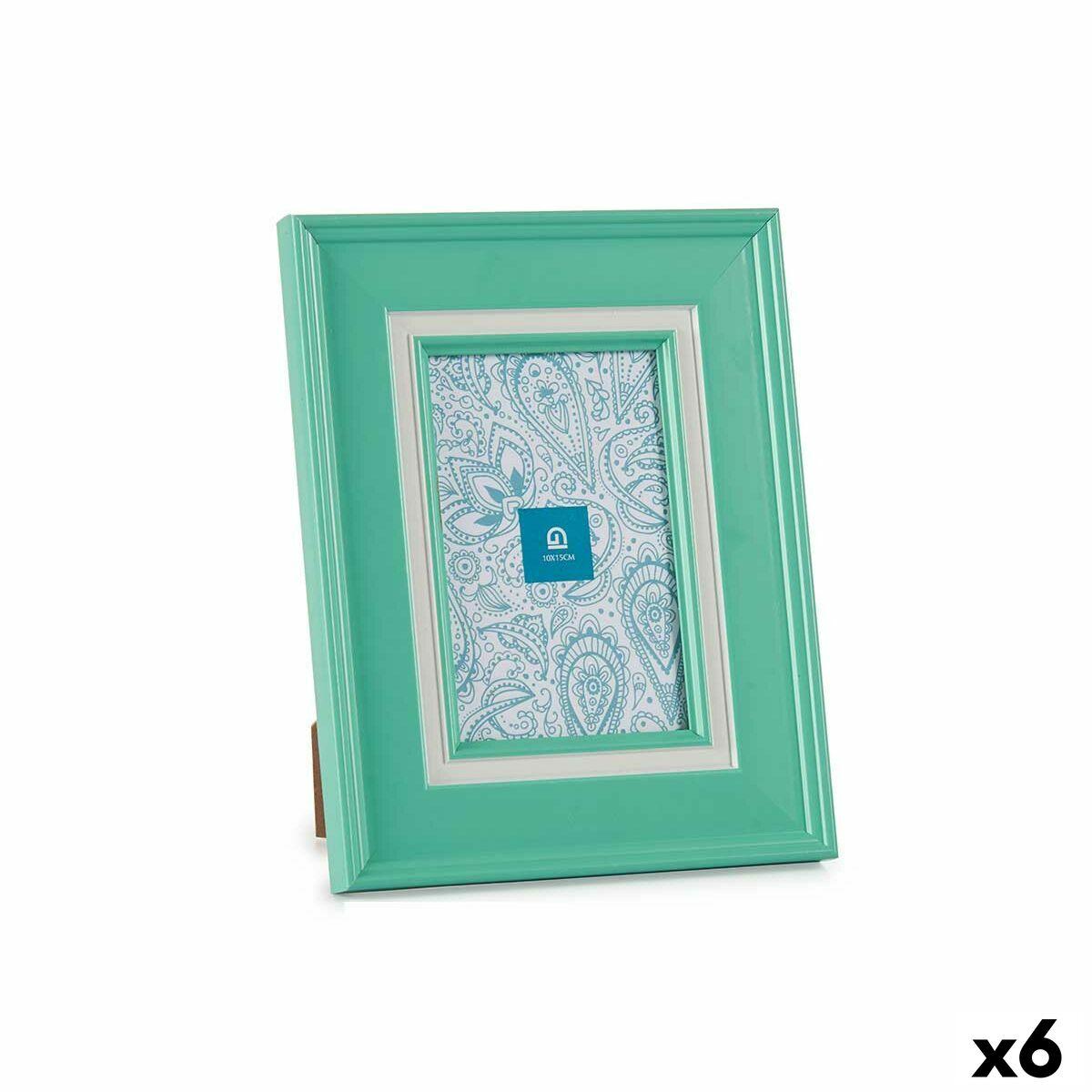 Marco de Fotos Gift Decor Verde Cristal Plástico (6 Unidades)