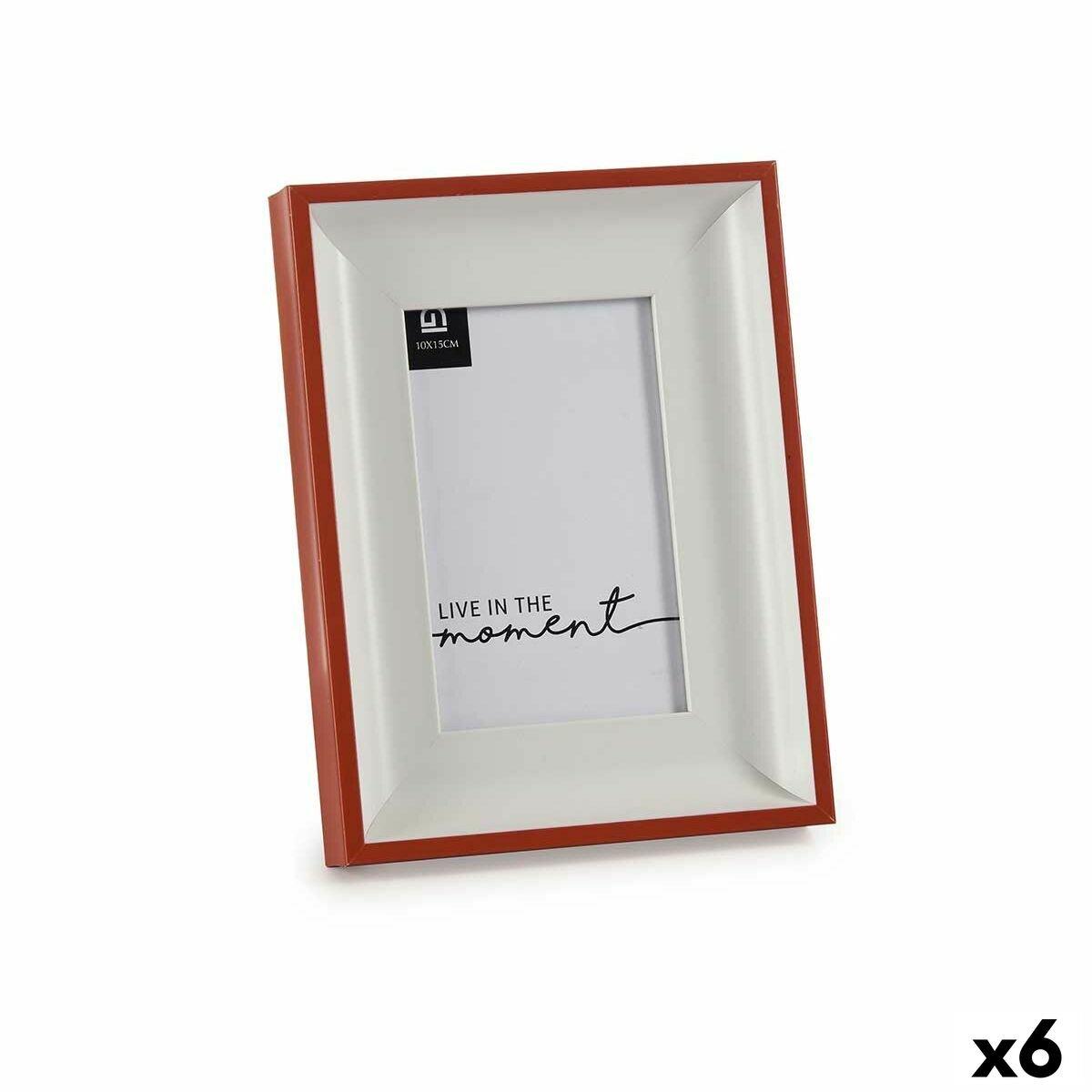 Marco de Fotos Gift Decor Blanco Rojo Cristal Plástico (6 Unidades)