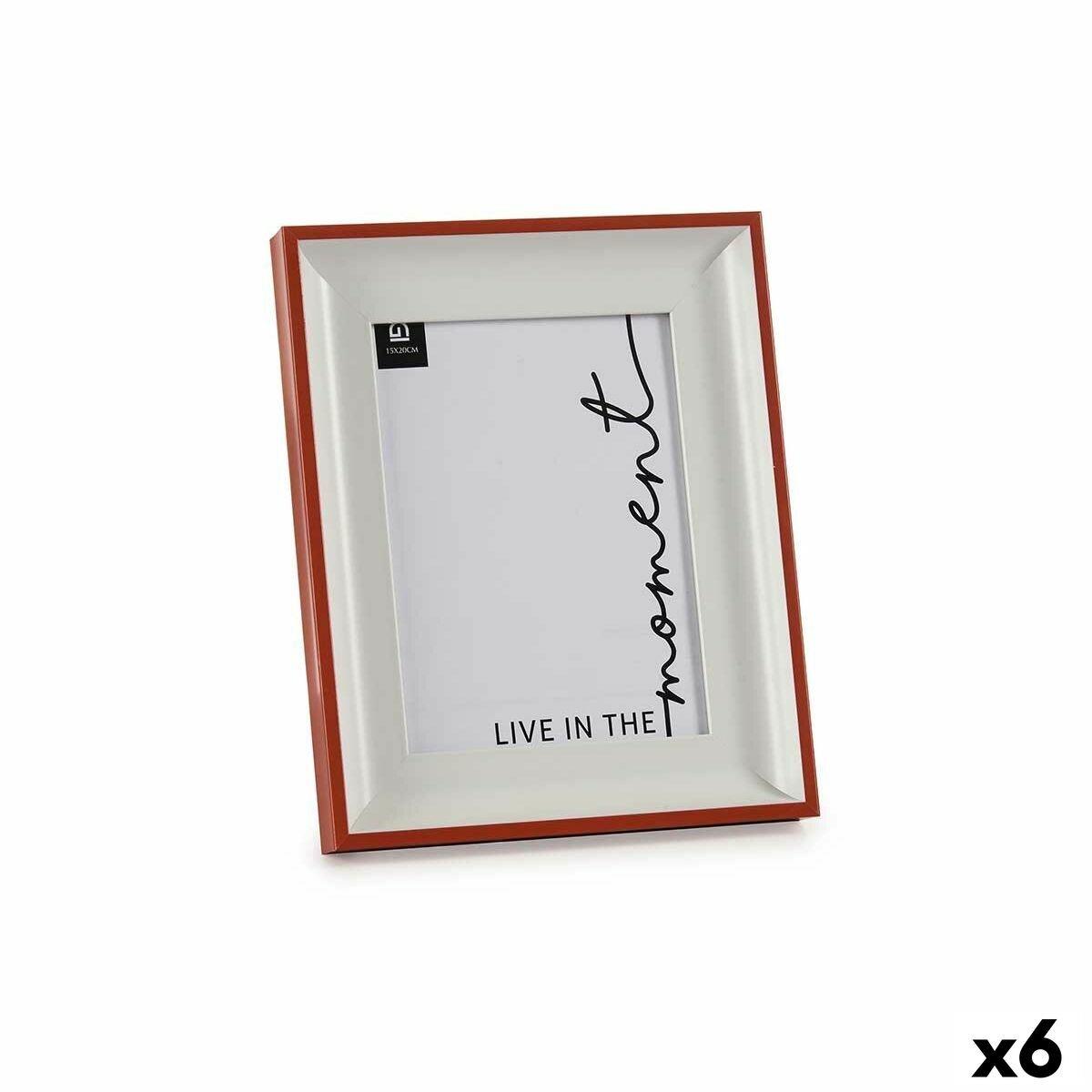 Marco de Fotos Gift Decor Blanco Rojo Cristal Plástico (6 Unidades)