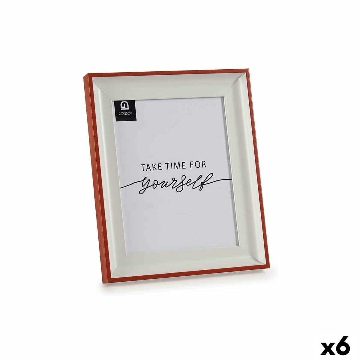 Marco de Fotos Gift Decor Blanco Rojo Cristal Plástico (6 Unidades)
