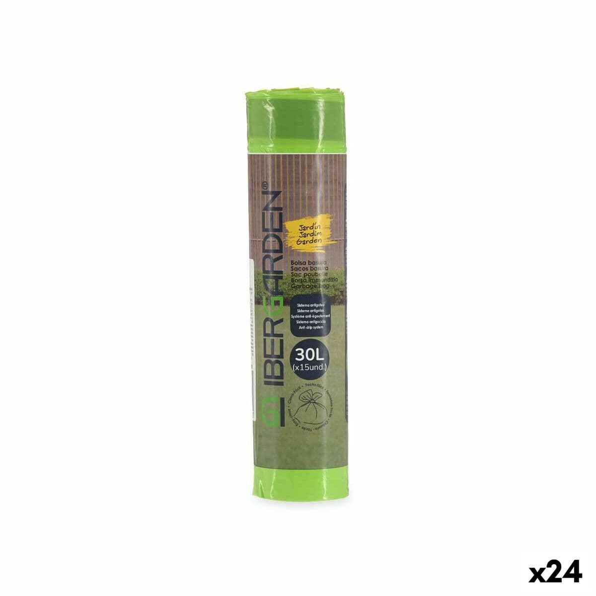 Bolsas de Basura Ibergarden Verde Polietileno 30 L 24 Unidades
