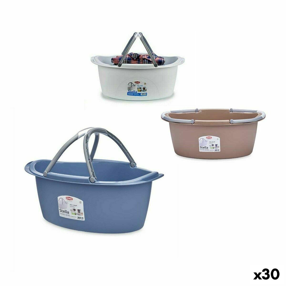 Cesto para la Ropa Stefanplast Plástico 25 L 59 x 23 x 38 cm Con asas (30 unidades)