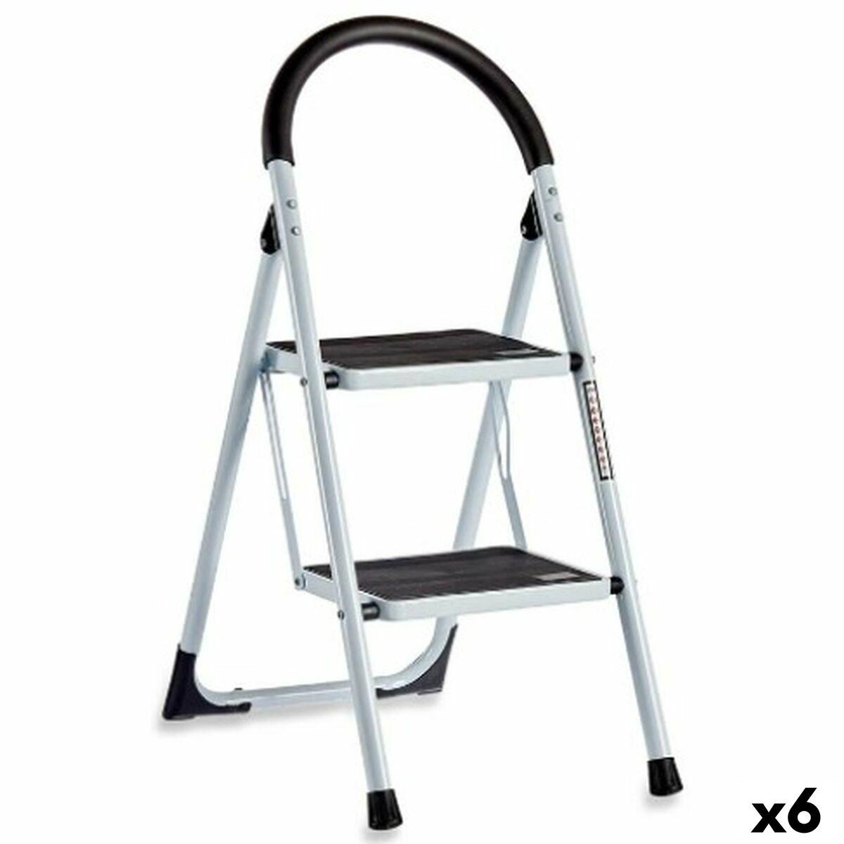 Escalera plegable Kipit Blanco Negro Gris Metal 38 x 50 x 84 cm (6 Unidades)