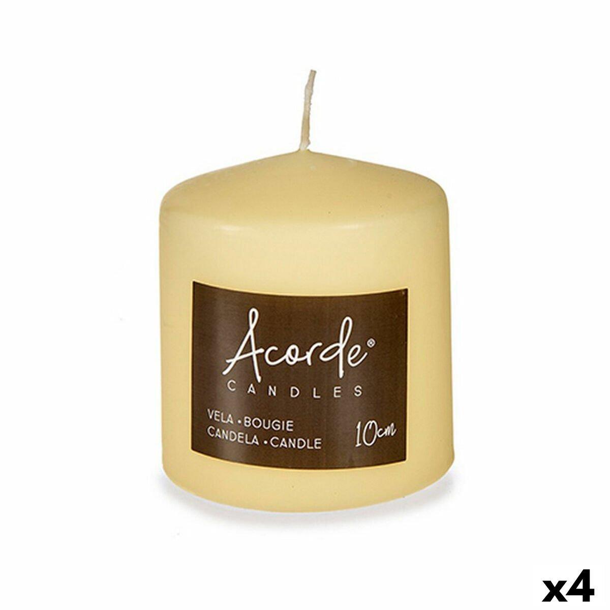 Vela Acorde Crema 9 x 10 x 9 cm 8,7 x 10 x 8,7 cm (4 Unidades)