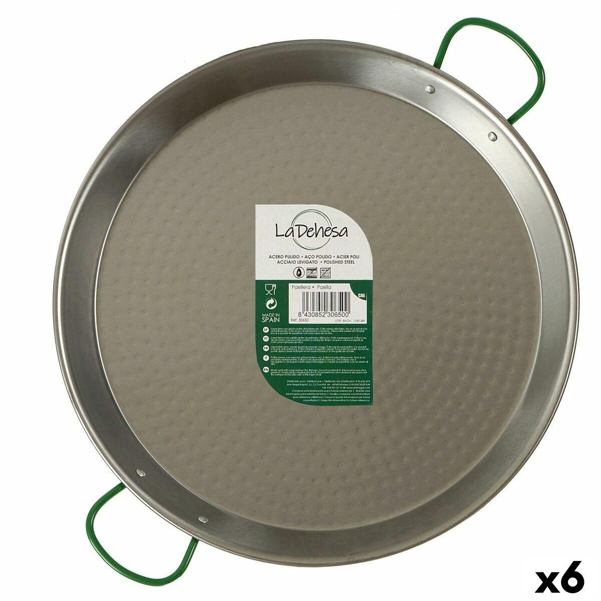Paellera La Dehesa Plateado Acero Pulido Ø 34 cm 44,5 x 5 x 34,5 cm 34,5 x 5 x 44,5 cm (6 Unidades)