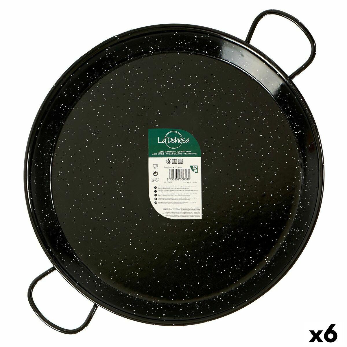 Paellera La Dehesa Negro Acero Esmaltado Ø 42 cm 54 x 6 x 42 cm (6 Unidades)