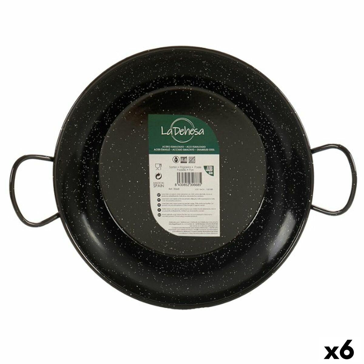 Sartén Paellera La Dehesa Negro Acero Esmaltado Ø 24 cm 30,5 x 9 x 25 cm 25 x 9 x 30,5 cm (6 Unidades)