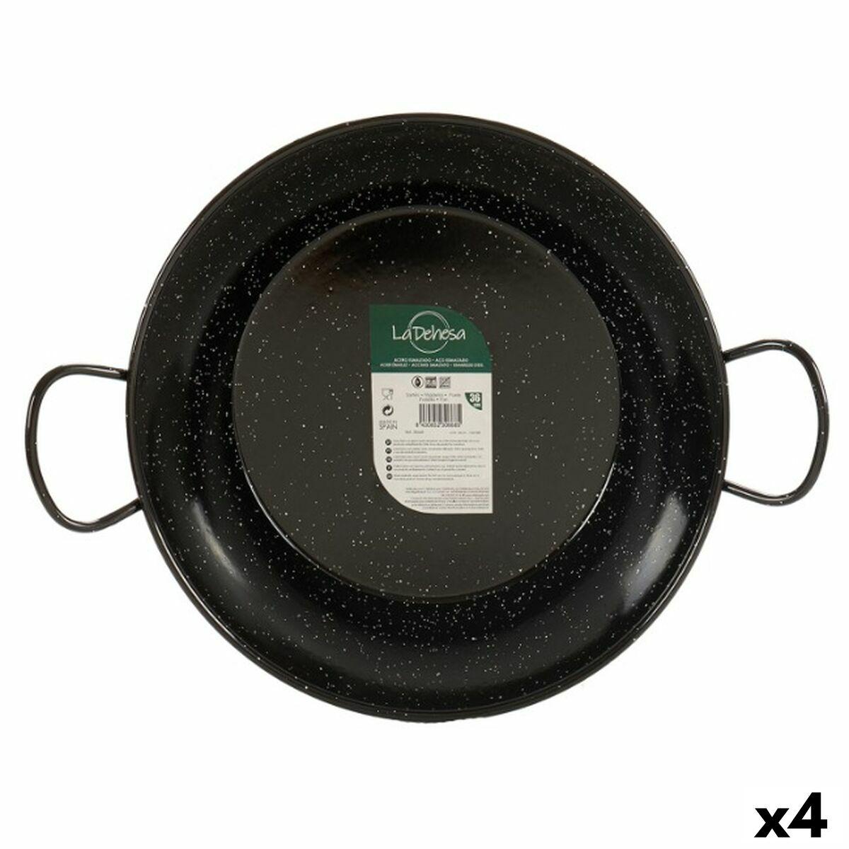 Sartén Paellera La Dehesa Negro Acero Esmaltado Ø 36 cm 48 x 13 x 8 cm 48 x 9,5 x 36 cm (4 Unidades)